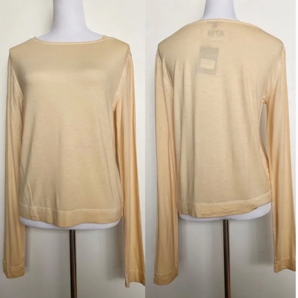 NWT ATM Anthony Thomas Melillo Lunar Wash Long Sleeve T-Shirt in Chamois L - Picture 6 of 6